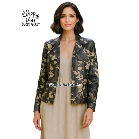 Joseph Ribkoff metallic linen blend print jacket *shop@iamwarrior - Picture 1 of 9